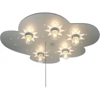 Niermann Standby Taklampa Wolke, Aluminium / grå / zink, Barnrum, Syntetmaterial, Taklampa