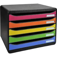 Exacompta Lådsystem Big Box, 5 lådor, frontöppningsbar, harlekin