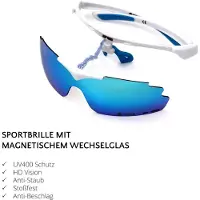 Yeaz Sportsolglasögon 'Sunup' aqua / mörkblå / vit