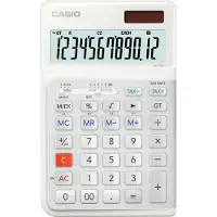 Casio JE-12E-WE Bordsräknare Vit Display (ställen): 12 batteri, solcell (B x H x D) 111 x 178 x 24 mm