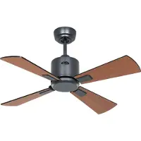 CasaFan ECO NEO III 92 BG-SW/TK WiFi Flügel Schwarz/Teak Takfläkt 12 W (Ø x H) 92 cm x 360 mm Basalt grå med fjärrkontroll, Timer, Vinterdrift, Appstyrd