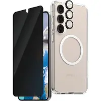 CARE by PanzerGlass CARE Flagship 3-in-1 Fodral + skyddsglas-set Samsung Galaxy S25+ Transparent, Svart Induktiv laddning, Stöttålig CRRCHPUG37942