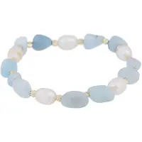 Sno of sweden Hilma elastiskt armband g/light blue 1342-3200378