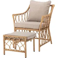 Bloomingville Belluce loungestol med pall, natur, polyrattan