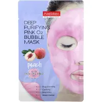 Purederm , Deep Purifying Pink O2 Bubble Beauty Mask, Peach, 1 sheet mask, 0.88 oz (25 g)