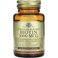 Solgar Solgar, Enhanced Potency Biotin, 1,000 mcg, 100 Veggie Capsules