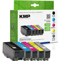 KMP Bläck Ersätter Epson 33XL, T3357, T3351, T3361, T3362, T3363, T3364 Kompatibel Kombi-pack Svart, Cyan, Magenta, Gul E216VX 1633,4055