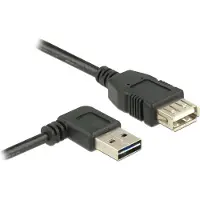 DeLOCK USB-kabel USB 2.0 USB-A kontakt, USB-A uttag 1.00 m Svart Tillämplig kontakt på båda sidor, guldpläterad kontakt, UL-certifierad 83551