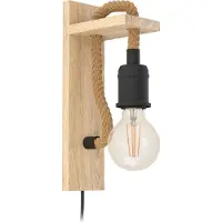 Eglo Vägglampa Rampside, Ljust trä, Vardagsrum / matsal, Trä, Vägglampa, vägglampa inomhus
