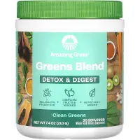 Amazing Grass Grönmix, Detox & Matsmältning, Rena Grönsaker, 210G(7.4Oz)