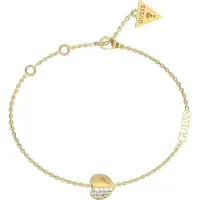 GUESS Lovely guldfärgat pave hjärtarmband JUBB03036JWYGS