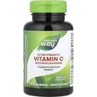 Nature'S Way , Vitamin C med Bioflavonoid, Extra Strength, 1 000 mg, 100 Växtbaserade Kapslar
