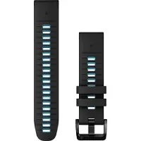 Garmin - Sportklockor - Bracelet QuickFit 22mm Silicone Noir / Bleu Cirrus för UnisexSilikon - Svart
