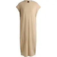 BOSS för kvinnor. 50540442 Stickad klänning med beige cap-ärmar (S), Casual, Modal, Kort ärm