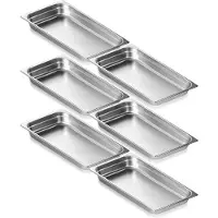 Vevor 6-pack hotellpannor, fullstor ångpanna med anti-jam-funktion, 0,8 mm tjock ångpanna i rostfritt stål för restaurang, 2,5 tum djup kommersiell bordsform, förvaringsform för catering, för industri