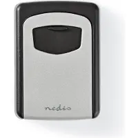 Nedis KEYCC01GY, Väggkassaskåp, Svart, Silver, Kombinationslås, Gjuten aluminium, Vägg, nyckel