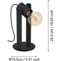 Eglo PLIMSOLL bordslampa E27 H255 svart FSC