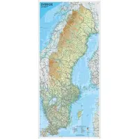 Sverige väggkarta 1:1,3 milj, miljö i papptub