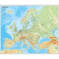 Europa väggkarta 1:5,5 milj i papptub - LAMINERAD