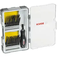 Bosch 2607017320 2607017320 Bit-Set 37 delar Spår, Stjärnspår Phillips, Stjärnspår Pozidriv, Sexkant BO, Tri-Wing, Skiftnyckel, Inner-fyrkantig