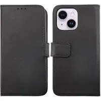 Rvelon iPhone 14 Plus Plånboksfodral Läder Rvelon - Svart Svart