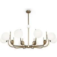 Maytoni Glas pendellampa Rendez-vous, dimbar, Mässing / guld, Vardagsrum / matsal, Metall, Pendellampa