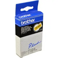 Brother TC-601 | svart text - gul märkband | 12mm x 7.7m (original)