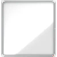 Nobo - Innesluten anslagstavla - väggmonterbar - 944 x 907 mm - 12 x A4 - metall - magnetisk - utomhus - vit
