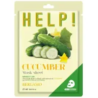 Bergamo Help! Cucumber Mask Sheet 25 ml - Wygładzająca maska w płachcie z ekstraktem z ogórka HELP!