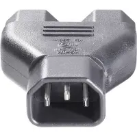 Bkl Electronic 073331 IEC Adapter [Apparat hane C14 - Apparat hona C13, Apparat hona C13] Svart 1 st