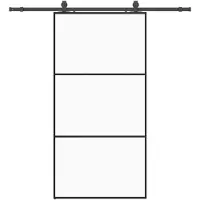 vidaXL Skjutdörr med beslag svart 102x205 cm ESG-glas