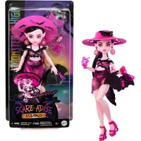 Monster High Scare-adise Island Draculaura docka med baddrkt Sarong och strandtillbehr som hatt solkrm och vska