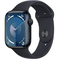 Apple Watch Series 9 (GPS) - 45 mm - midnattsaluminium - smart klocka med sportband - fluoroelastomer - midnatt - bandstorlek: S/M - 64 GB - Wi-Fi,...
