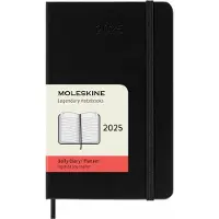 Moleskine 2025 12-Month Daily Pocket Hardcover Notebook: Black