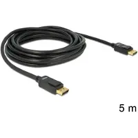 DeLOCK DisplayPort Anslutningskabel DisplayPort-kontakt 5 m Svart 82425 4K UHD, tvinnad , guldpläterad kontakt, trefaldigt skärmad DisplayPort-kabel