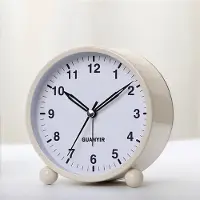 24.Se Tyst Analog väckarklocka Rund - Vit