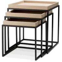 Eichholtz Léonard sidobord ljusbrun 3-set