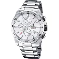 Festina Chrono Sport Rostfritt Stål Silverurtavla Kvarts F20463-1 100M Herrklocka silver