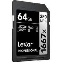 Lexar Professional - Flash-minneskort - 64 GB - Video Class V60 / UHS-II U3 / Class10 - 1667x - SDXC UHS-II