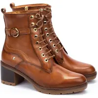 Pikolinos för kvinnor. W7H-8510 Llanes ankelstövlar i brunt läder -Hög klack 6 cm (39), Hud, 3 till 5 cm, 5 till 8 cm, Zip, Casual