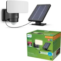 Philips LED-solcellslampa Tylus, svart 3 000 K sensor Tylus, Svart, Syntetmaterial, Solcellslampa utomhus