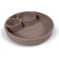 Filibabba Tallrik - Silikon - Uppdelat i rum - Warm Grey - - One Size - Tallrik