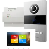 HHG Villa Set 1 Video-porttelefon Komplett-set Aluminium (borstad), Vit