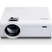 Lenco LCD-projektor med hög upplösning, stödjer Full HD 1080P-innehåll Vit