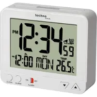 Technoline WT 195 WHITE DCF Väckarklocka Vit Larmtider 1 Stor display