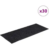 vidaXL Trappmattor självhäftande 30 st 60x25 cm mörkgrå rektangulära