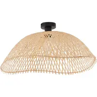 QAZQA Art Deco taklampa svart med naturlig bambu 60 cm - Alka