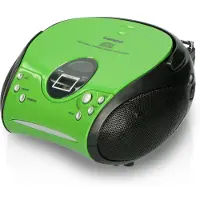 Lenco SCD-24, Digital, FM, Spelare, CD, LCD, Svart, Grön