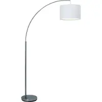 Brilliant Båglampa CLARIE, Aluminium / grå / zink, Vardagsrum / matsal, Metall, Modern, Golvlampa