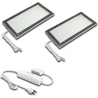 Hera LED-bänklampa Sky Dimmer 2-pack 4.000K stål LED Sky, dimbar, Aluminium / grå / zink, Kök, Syntetmaterial, Modern, Underskåpsbelysning